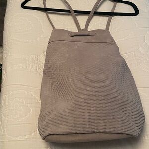 Monserrat De Luca suede backpack style bag